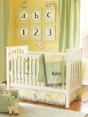 Nurseries with Numbers Gender Neutral Nurseries, Pottery Barn Nursery, Gender Neutral Nursery Design, Nursery Themes Neutral, Nursery Design Neutral, Nursery Paint Colors, Neutral Nurseries, Boy Girl Nursery, Baby Room Neutral