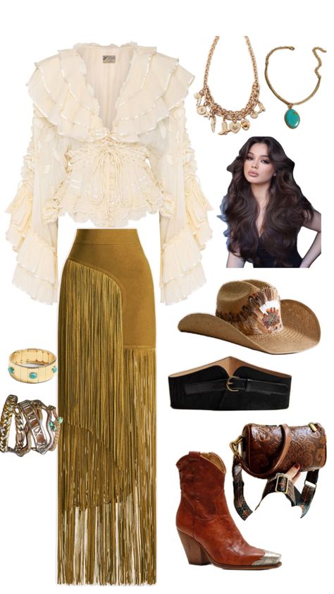 Country fit, southern outfit, cowgirl, layered outfi, southerner, country, western outfit, white top, cowgirl hat, unique outfit, Outfit Cowgirl, Southern Outfits, Western Outfit, Unique Outfit, Outfit White, Cowgirl Hat, Cowgirl Hats, Country Western, Western Outfits