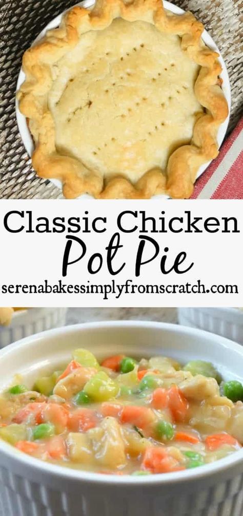 American Meals, Pies Savory, Chicken Carrots, Homemade Chicken Pot Pie, Pot Pies Recipes, Pot Pies, Chicken Pot Pie Recipes, Flaky Crust, Mouthwatering Recipes