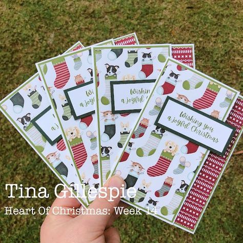 Sweet Stockings Stampin Up Cards, Easy Stampin Up Christmas Cards, Sheetload Of Cards, Cat Cards Handmade, Christmas Traditional, Simple Holiday Cards, Dog Christmas Card, Christmas Week, Stampin Up Christmas Cards