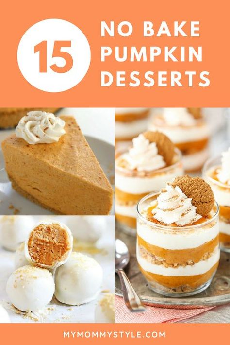 These easy, no bake pumpkin desserts don't require an oven for delicious fall flavor. My Mommy Style shares 15 of the best creamy pumpkin treats, from cheesecake to truffles and more. These no bake desserts are perfect for Thanksgiving! No Bake Pumpkin Desserts, No Bake Pumpkin, Pumpkin Desserts, Cooking Challenge, Dark Chocolate Cakes, Mommy Style, Pumpkin Dessert, Baked Pumpkin, No Bake Cookies