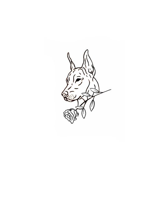 Simple Doberman Tattoo, Scatter Tattoos, Doberman Pinscher Tattoo, Dodo Tattoo, Dobby Tattoo, Doberman Tattoo, Belly Tattoos, Hand And Finger Tattoos, Greek Tattoos