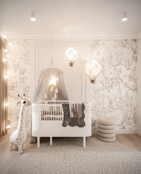 Moody House, Luxury Baby Nursery, Mouse Nursery, Nursery Interior Design, Luxury Nursery, Dreamy Nursery, Baby Room Neutral, Modern Kids Bedroom, Nursery Room Design