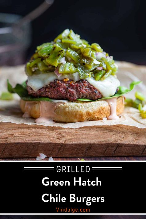 Cheeseburgers topped with a green chile salsa on a brioche bun is a taste of New Mexico. Grill the cheeseburgers hot and fast for the best green chile cheeseburger recipe. Hatch Green Chili Burgers, Green Chile Cheeseburger, Green Chili Burger, Bbq Dinner Recipes, Green Chile Salsa, Hatch Green Chili Recipe, Bbq Dinner Party, Chile Salsa, Hot Sandwich Recipes