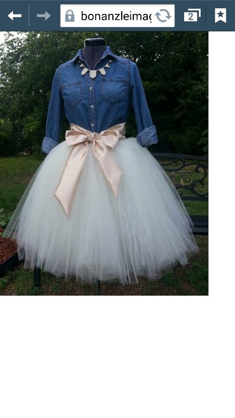 Vestidos Country, Kemeja Denim, Gold Party Dress, Tule Rok, Gonna In Tulle, Tutu Party, White Ball Gowns, Skirt Tulle, Shower Outfits