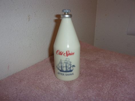 UP FOR SALE TODAY IS A    ALMOST FULL BOTTLE  OF OLD SPICE AFTER SHAVE  FOR MEN,  ....IN A 4.5 fl oz.......MADE BY SHULTON, ,WAYNE N. J....VERY HARD TO FIND THIS BOTTLE.......YOU ARE BUYING VINTAGE BOTTLE.....NOT THE CONTENTS.....>>>>>>PRICED TO SELL<<<<<<<,,,.THE ORIGINAL PACKAGING IS NOT  WITH THE AFTER SHAVE.......>>>>>>>>>PRICED TO SELL<<<<<<<<......THANKS FOR STOPPING............NB-3BKCA-2 Entryway Mirrors, After Shave For Men, Antique Decorations, Vintage Dishes Antiques, Vintage Glassware Antiques, Nostalgic Memories, Antique Glass Bottles, Vintage Mason Jars, Perfume Bottle Art