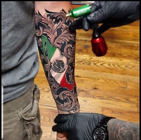 Authentic Mexican Tattoos, Mexican Tattoo Designs Men, Mexican Mayan Tattoos, Mexico Usa Tattoo, Mexican Family Tattoo Ideas, Mexican Arm Sleeve Tattoos, Mexico State Tattoo, Mexican Arm Tattoo For Men, San Luis Potosi Tattoo