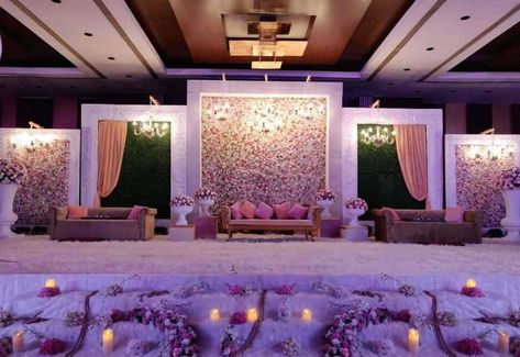 Indian Wedding Stage, Indian Wedding Decorations Receptions, Engagement Stage Decoration, Reception Stage, Reception Stage Decor, Simple Stage Decorations, Aisle Decorations, Wedding Setup, Wedding Stage Backdrop