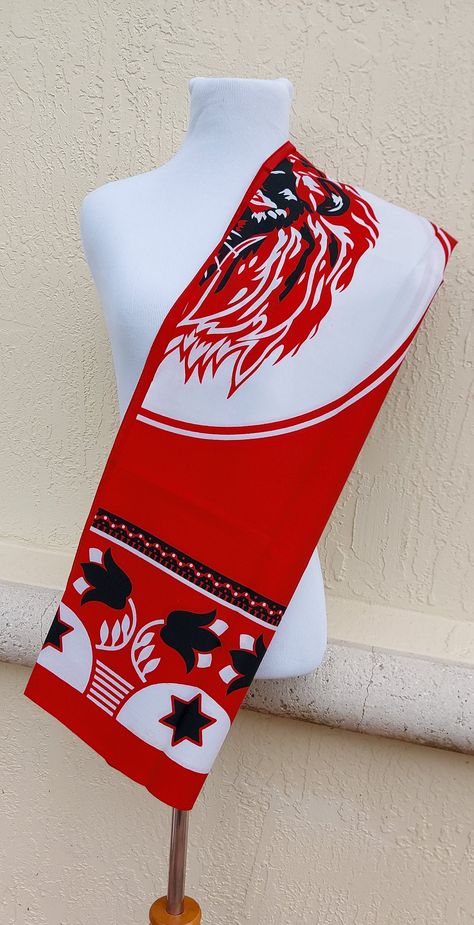 Idlozi Fabric, Somali Fabric Patterns, Red African Fabric, Nigerian Textile Pattern, Yoruba Textiles, Red Ankara Fabric, African Bracelets, Design Pattern Art, Red Lion