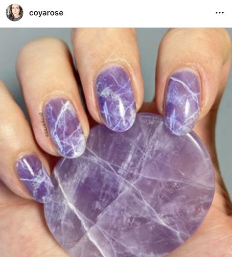 Amethyst Nails, Purple Glitter Nails, Marble Nail Designs, Fingernail Designs, Quartz Nail, Nail Jewels, Pretty Nail Art, Youtube Link, Marble Nails