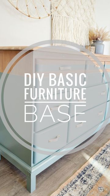 Adding A Base To A Dresser, Diy Dresser Base, Diy Furniture Legs Ideas, Refinish Dresser, Short Dresser, Dresser Refinish, Diy Dresser Makeover, Furniture Redos, Long Dresser