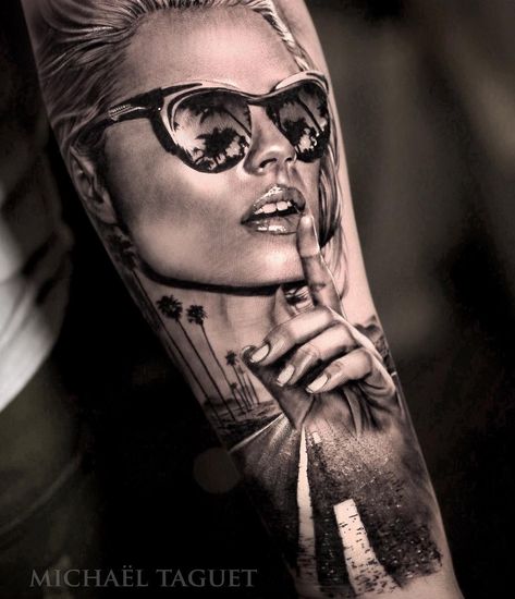 Tattoo artist Michael Taguet authors tattoos in color and black&grey realism | France Photo Realism Tattoo, Girl Face Tattoo, Realistic Tattoo Sleeve, Kunst Tattoos, 3d Tattoos, Face Tattoos, Tattoo Videos, Real Tattoo, Tattoo Life