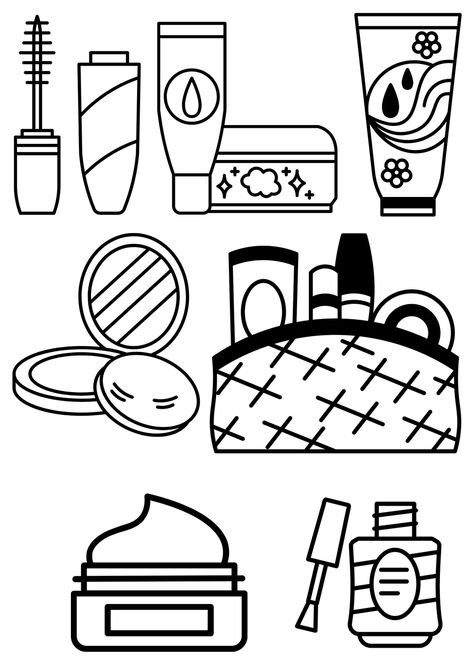 draw nowww ! Make Up Coloring Pages, Skincare Drawing, Paper Skincare, Coloring Paper, Easy Coloring, Easy Coloring Pages, Skin Care Items, Nail Sticker, Colored Paper