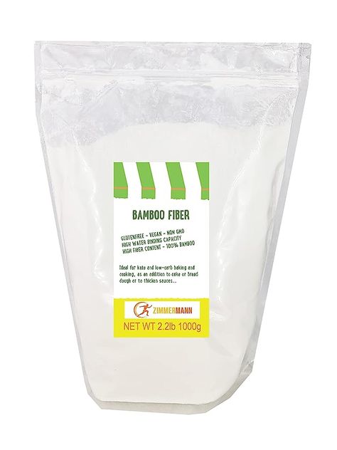 Amazon.com : Bamboo Fiber 1000g - High Fiber Content - High Water Binding Capacity - Gluten-Free - 100% bamboo - by Zimmermann Sportnahrung : Grocery & Gourmet Food Gluten Free Flour Substitutions, Keto Flour, Coconut Baking, Gluten Free Brands, Wheat Pancakes, How To Thicken Sauce, Flour Substitute, Keto Biscuits, Low Carb Flour