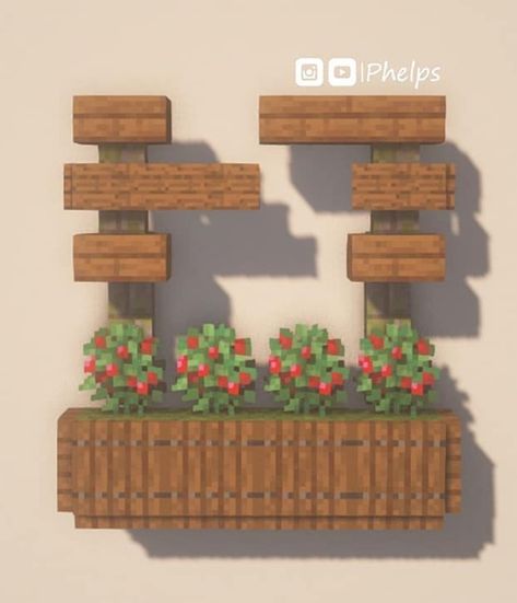 Minecraft Interior Wall Design Ideas, Plant Ideas Minecraft, Minecraft Buisness Ideas, Minecraft Balcony Decor, Minecraft Balcony Design, Minecraft Plant Room, Minecraft Seating, Minecraft Flower Stand, Minecraft Plant Ideas