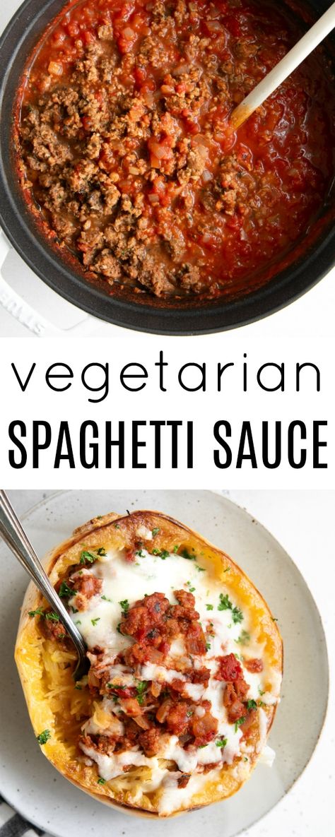 Vegetarian Spaghetti Sauce Recipe #sposored #PlantPoweredProtein #happylittleplants #vegetarian #plantbased #spaghettisauce Vegetarian Spaghetti Sauce, Veggie Spaghetti Sauce, Spaghetti Squash Boats, Veggie Spaghetti, Squash Boats, Vegetarian Spaghetti, Main Recipes, Spaghetti Sauce Recipe, Rice Recipes For Dinner