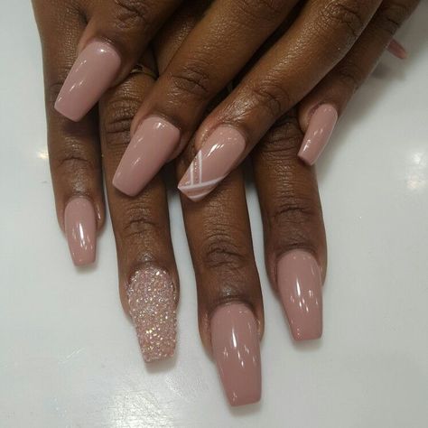 Wedding Nails For Bride Dark Skin, Dark Nude Acrylic Nails, Nude Nails On Black Women, Nude Squoval Nails, Nude Dip Powder Nails, Beige Nails Ideas, Nude Nails Black Women, Nude Winter Nails, Nude Nails For Brown Skin