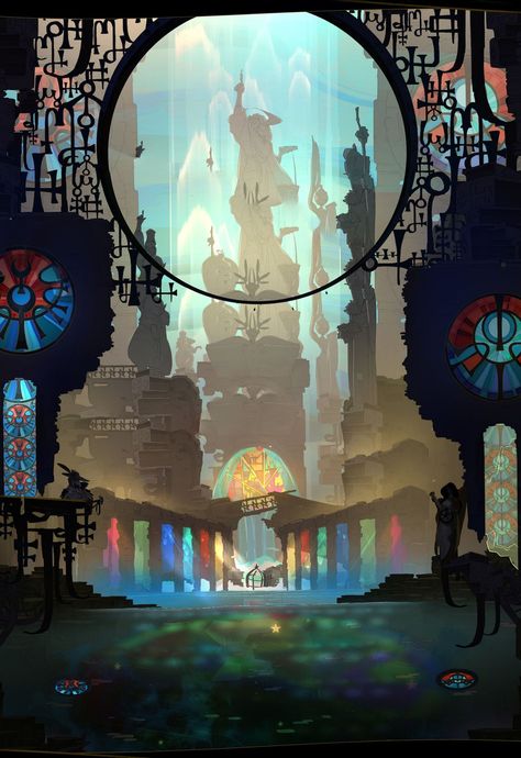 Pyre Pyre Game, Environment Aesthetic, Supergiant Games, Fantasy Backgrounds, Aesthetic Dump, Giant Games, Fantasy Background, Gaming Tattoo, Nerdy Things