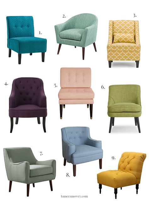 Accent Chairs under $300 Colorful Accent Chairs For Living Room, Colorful Accent Chairs, Zulu Wedding, Velvet Sofa Living Room, Sofa Layout, Small Living Room Chairs, Tamera Mowry, Chair For Living Room, Living Room Sofa Design