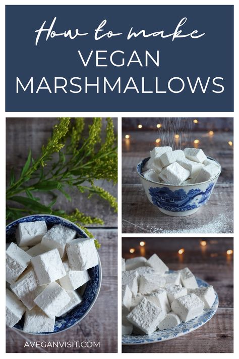 Agar Marshmallow Recipe, Vegan Marshmallow Recipe, Vegan Blondies, Marshmallow Recipe, Vegan Scones, Vegan Marshmallows, Vegan Cake Recipes, Vegan Brownie, Recipes With Marshmallows