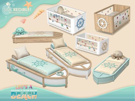 The Sims Resource - Life's a beach - Happy Tides Treasure Chest Toybox Cc Sims 4 Furniture, Sims 4 Beach House, Sims 4 Furniture, Nautical Furniture, Beach Color, Sims 1, Cc Sims, Blue Beach, Vintage Tools