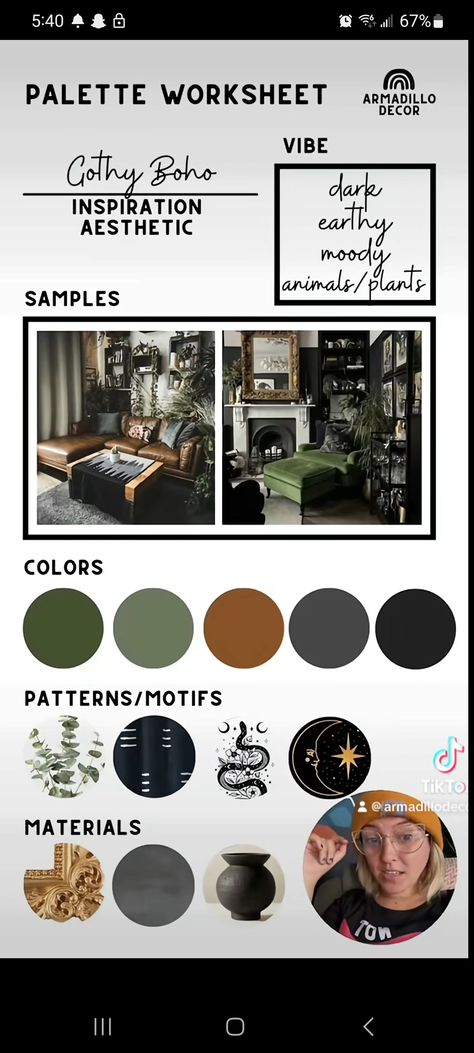 Classy Goth Bedroom Ideas, Classroom Decor Dark Academia, Boho Goth Office, Gothic Office Aesthetic, Cottage Goth Bedroom, Earthy Halloween Decor, Dark Boho Classroom, Boho Witch Aesthetic Home, Dark Esthetics Room