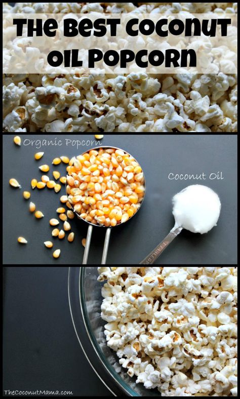 Coconut Oil Popcorn Recipe, Coconut Popcorn, Coconut Oil Popcorn, Stovetop Popcorn, Healthy Popcorn, Best Coconut Oil, Easy To Make Snacks, Friday Movie, Lunch Box Bento