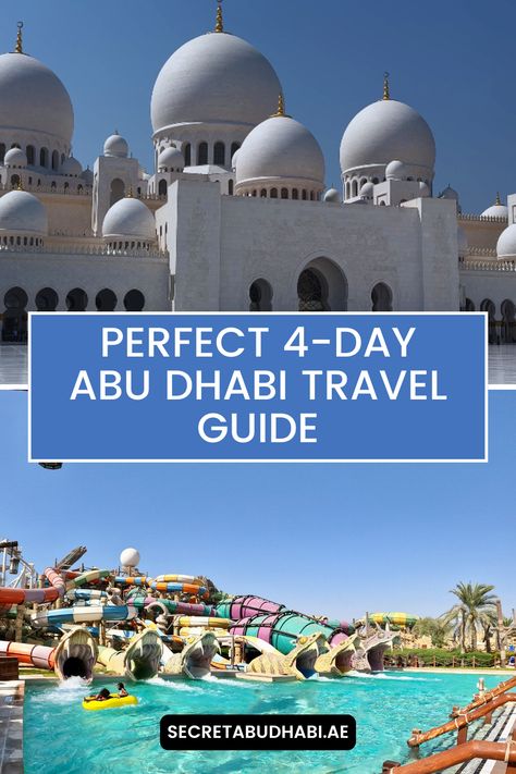 Get the perfect 4-day Abu Dhabi travel guide. Plan your trip with detailed recommendations on attractions, dining, and more. Abu Dhabi Travel Guide, Abu Dhabi Itinerary, Abu Dhabi Bucket List, Abu Dhabi Travel, Louvre Abu Dhabi, Ferrari World, Sheikh Zayed Grand Mosque, Ultimate Bucket List, Grand Mosque