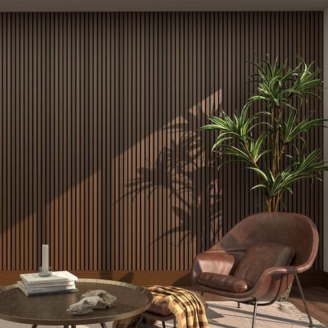 Acoustic Panelling, Wall Cladding Designs, Walnut Wall, Cladding Design, Dark Panels, Walnut Doors, Doors And Floors, Veneer Panels, Wall Panelling