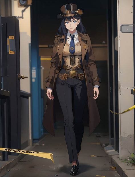 ArtStation - steampunk detective Steampunk Detective, Detective Woman Character, Female Detective Character Design, Detective Art Character Design, Steampunk Detective Character, Steampunk Scientist Character Design, Detective Outfit, Detective Story, Creative Lifestyle