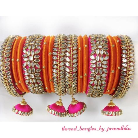 @thread_bangles_by_pravallika customised raw silk bangles,silk thread bangles,waist belts, jada, hair bands for your all occasions . . Bangles : @thread_bangles_by_pravallika . . Follow @thread_bangles_by_pravallika for more bangles collection  DM them to get your customized Thank you kindly follow us for amazing bangles collections Use #bridessentials to get featured in our page. @bridesessentials #southindianjewellery #thread_bangles_by_pravallika ##maggamworkbangles #indianbridalfashion # Raw Silk Bangles, Bangles Collection, Silk Thread Bangles Design, Flower Jewelry Designs, Silk Bangles, Thread Bangles Design, Bal Gopal, Bangle Box, Kundan Work