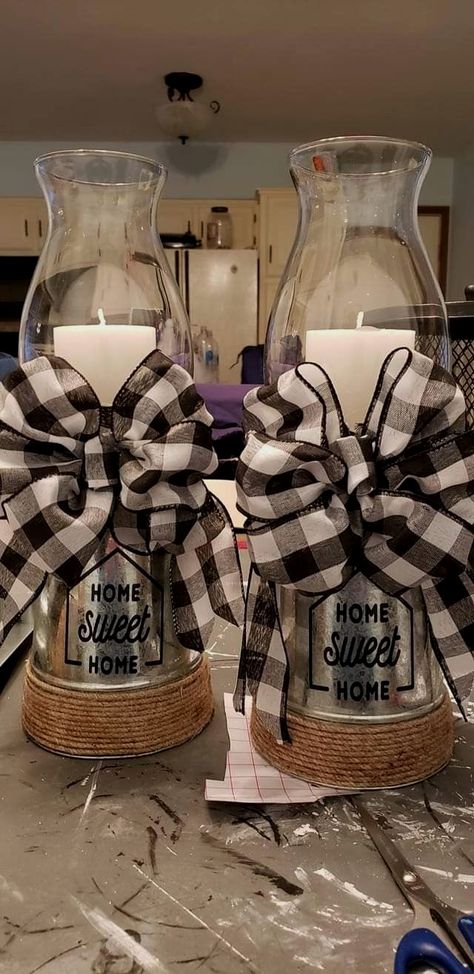 #rusticdecor #farmhousehomedecor #farmhouseideas Dollar Tree Candle Holders, Dollar Tree Candles, Diy Farmhouse Ideas, Dollar Store Diy Projects, Farmhouse Crafts, Dollar Tree Christmas, Diy Dollar Tree Decor, Dollar Tree Decor, Clay Pot Crafts