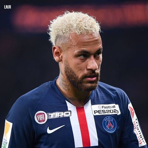 Neymar Blonde Hair, Neymar Hot, Neymar Psg, Danny Ocean, Neymar Jr Wallpapers, Nuh Uh, Ronaldo Messi, Men With Blonde Hair, Blue And White Shirt