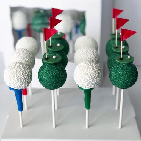 Golf Cake Pops, Golf Ball Cake, Family Reunion Themes, Golf Party Foods, Golf Baby Showers, Custom Cake Pops, Golf Baby, Golf Cake, Golf Birthday Party