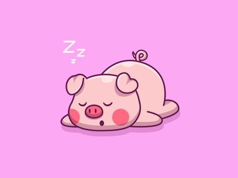 wake me up when this year ends 😴 💤💤 by catalyst on Dribbble Pig Sleeping, Sleeping Cartoon, Pig Wallpaper, Pig Drawing, Pig Illustration, Funny Pigs, Pig Art, Pig Cartoon, Cute Pig