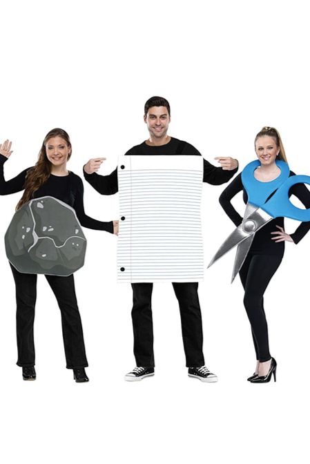 Rock Paper Scissors Costume, 3 People Costumes, Best Group Halloween Costumes, Trio Costumes, Kostum Halloween, Trio Halloween Costumes, Zestaw Ikon, Halloween Costumes For 3, Halloween Costumes Friends