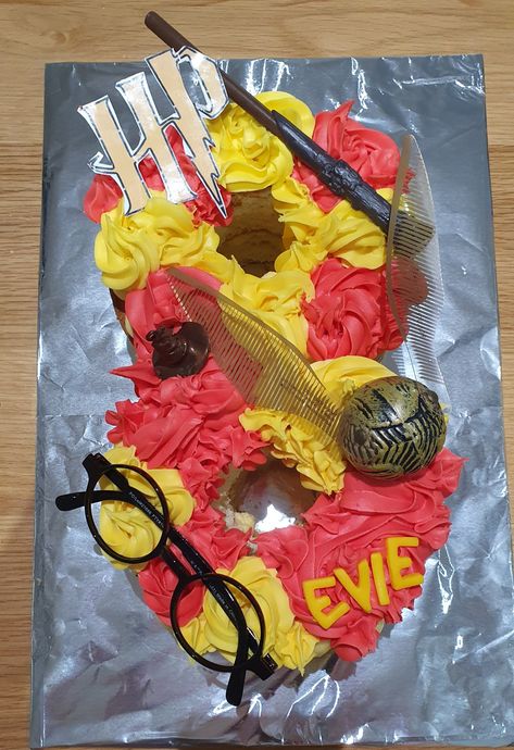 Number 8 Harry Potter cake Harry Potter Cake, Number 8, Cake Creations, Birthday Cakes, Halloween Wreath, Harry Potter, Birthday Cake, Cake, Halloween