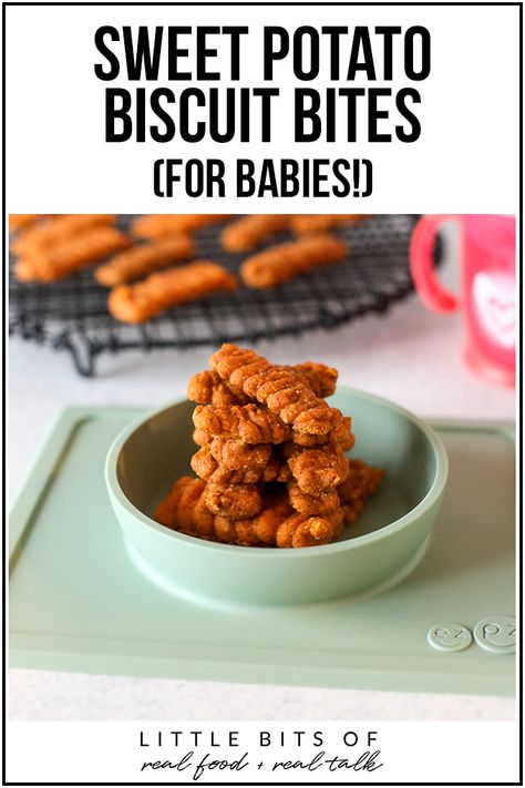 Food Sweet Potato, Biscuit Bites, Sweet Potato Biscuits, Baby Led Weaning Recipes, Weaning Recipes, Flax Seed Recipes, Baby Snacks, Food Sweet, Homemade Baby Food