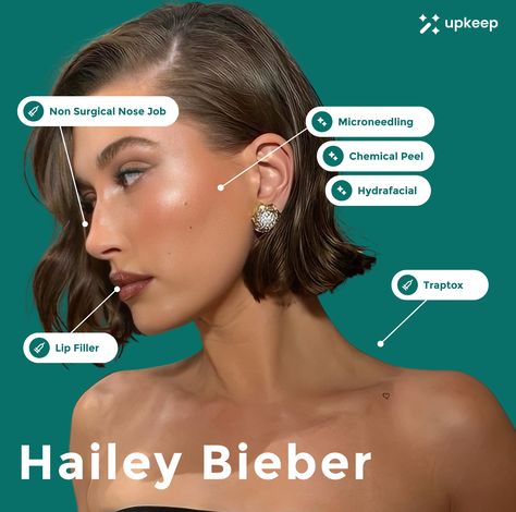 Aesthetic beauty treatments inspired by Mrs. Bieber's look! #GetTheLook #BookedOnUpkeep 🪄 Download the Upkeep app now to start searching for vetted medical aesthetic treatments near you! Available on iOS & Google Play! # Galentines Lunar New Year Valentines Day look Game Day Chic botox natural lip fillers kendall jenner makeup botox aesthetic masseter botox before and after Kendall jenner beauty routine lip filler shapes botox before and after masseter botox tmj Kendall Jenner Before And After, Lip Fillers Before And After, Lip Filler Shapes, Masseter Botox Before And After, Natural Lip Fillers, Botox Aesthetic, Hailey Bieber Aesthetic, Bieber Aesthetic, Nordic Beauty