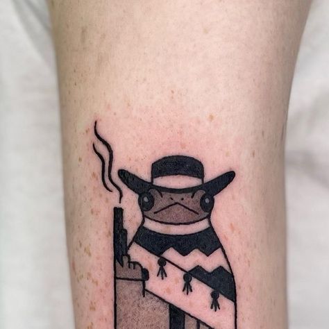 Cowboy Frog Tattoo, Cowboy Tattoo, Canadian Tattoo, Cowboy Frog, Cowboy Tattoos, Frog Tattoo, Punk Boy, Frog Tattoos, Tattoo Illustration