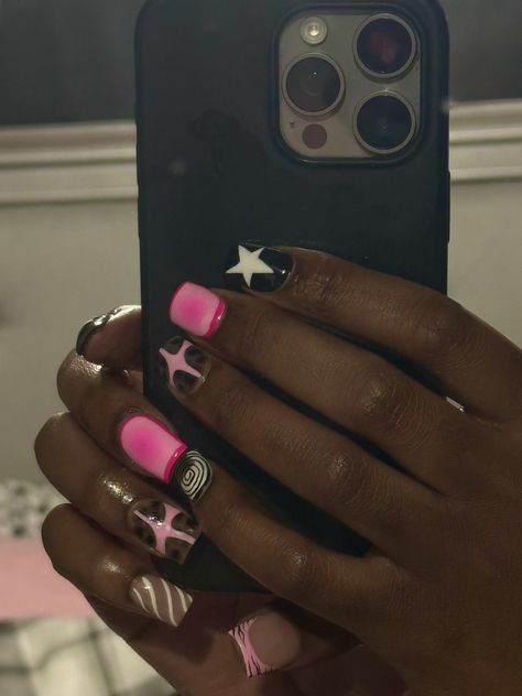 ‎$ (@aaaaxela) on X Pink Aura Nails, Nails Abstract, My Current Obsessions, Aura Nails, Pink Aura, Print Nails, Animal Print Nails, Short Acrylic Nails Designs, Short Acrylic