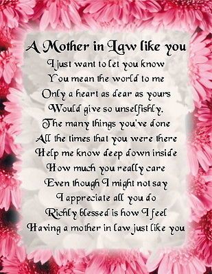 Fridge Magnet - Mother in Law Poem - Pink Floral Design + FREE GIFT BOX in Home, Furniture & DIY, Celebrations & Occasions, Other Celebrations & Occasions | eBay Mother In Law Quotes, Mother In Law Birthday, Birthday Brother, Law Quotes, Mother Poems, Mom In Law, Cousin Birthday, Mother In Law Gifts, Mothers Day Quotes