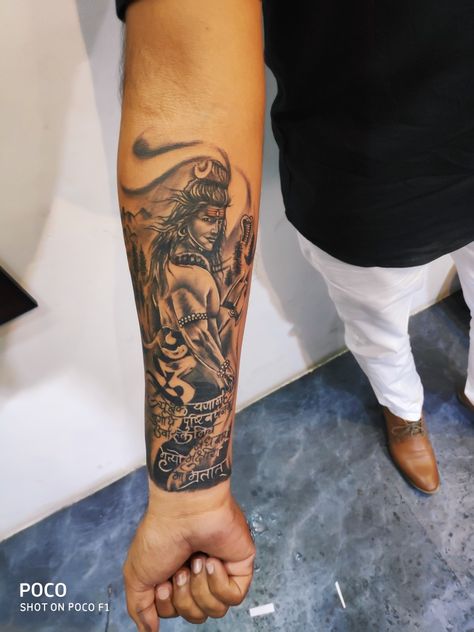 Shiva tattoo #bhole nath# tattoo#tattooworld# Bholenath Shiva Tattoo Designs, Angry Shiva Tattoo Design For Men, Bholenath Tattoo On Hand, Shiva Forearm Tattoo, Shivji Tattoo Design, Bholenath Shiva Tattoo, Aghori Shiva Tattoo, Shiva Art Tattoo, Mahakaal Tattoo