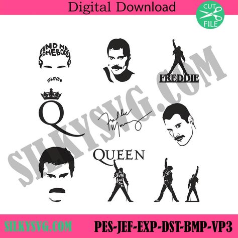 Freddie Mercury Bundle Embroider Download File, Queen Embroidery Digital Design File, Queen Freddie Mercury Embroidery Design Download, https://silkysvg.com/product/freddie-mercury-bundle-embroider-download-file-queen-embroidery-digital-design-file-queen-freddie-mercury-embroidery-design-download-blth04072024br11/, 3.8 Check more at... Queen Embroidery, Embroidery Design Download, Queen Freddie Mercury, Trending Svg, Freddie Mercury, Logo Embroidery, Embroidery Files, Embroidery Logo, Download File