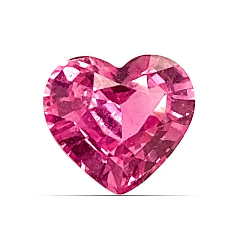 This heart shaped Pink Sapphire has been modified to reveal an unmatched brilliance. A gemstone that displays an even color throughout, this 1.06 carat rosy pink sapphire sparkles with beauty. Heated to bring out the best in the gem and measuring up to 5.92 x 6.47 x 3.59 mm this one of a kind heart will surely make a statement. It is a great choice to fete the celebration of an engagement. Heart Shaped Gemstones, Pink Heart Crystal, Heart Shaped Crystals, Heart Gem, Printable Wall Collage, Pink Gem, Rosy Pink, Graphic Tshirt Design, Pink Sparkle