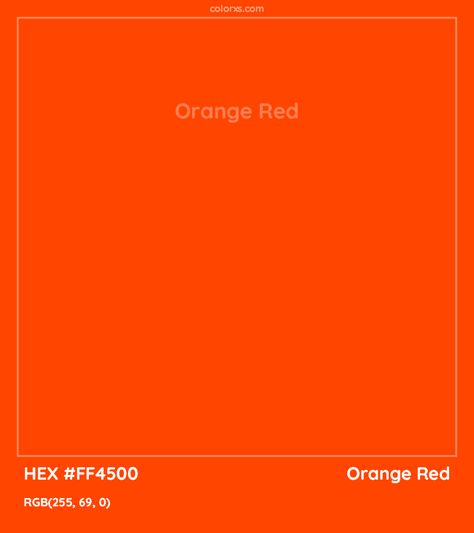 HEX #FF4500 Orange Red Color - Color Code Orange Red Colour Palette, Orange Hex, Munsell Color System, Analogous Color Scheme, Rgb Color Codes, Rgb Color Wheel, Orange Color Palettes, Red Color Schemes, Baba Image