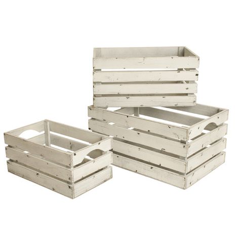 Found it at Wayfair - 3 Piece White Wash Storage Crate Set Wooden Storage Crates, Storage Crates, Vintage Crates, Storage Crate, Fabric Storage Bins, Whitewash Wood, Crate Storage, Vintage Storage, Salvaged Wood