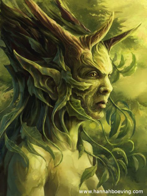 Hannah Böving - Dryad Tree Spirits, The Green Man, The Fae, Nature Spirits, Forest Spirit, Forest Creatures, The Crow, Mystical Creatures, Magical Creatures