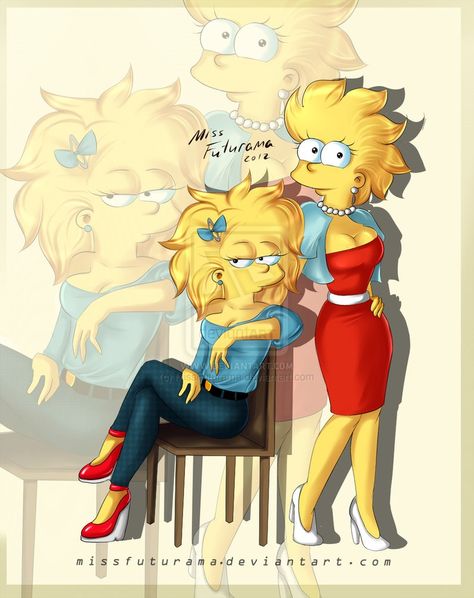 Lisa and Maggie by *MissFuturama on deviantART Bigfoot Art, Simpsons Drawings, Maggie Simpson, Marge Simpson, Art Poetry, Matt Groening, Illustration Art Drawing, Fantasy Creatures Art, Anime Dragon Ball Super