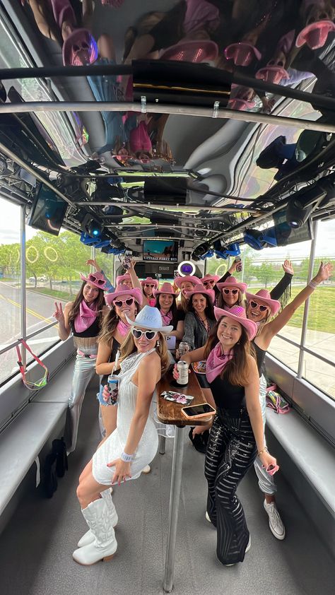 Bachelorette Party Nashville TN One Last Ride Bachelorette, Bachelorette Trip Nashville, Bachelorette Inspo Nashville, Nashville Party Bus, Combined Bachelorette/bachelor Party Nashville, Nashville Bachelorette Theme Nights, Bachelorette Nashville Ideas, Party Bus Bachelorette Ideas, Nashville Bach Theme